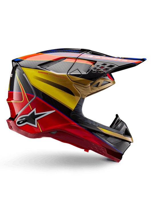 Alpinestars Supertech M10 Era ECE 22.06 Helm – Goud geel rio rood glanzend