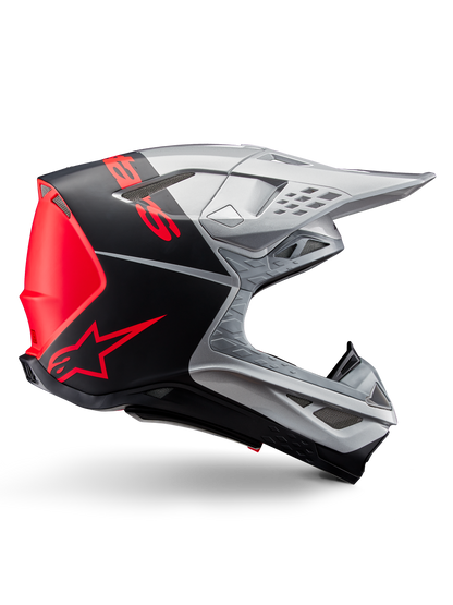 Alpinestars Supertech M10 Flood ECE 22.06 Helm – Zilver zwart oranje fluo m g