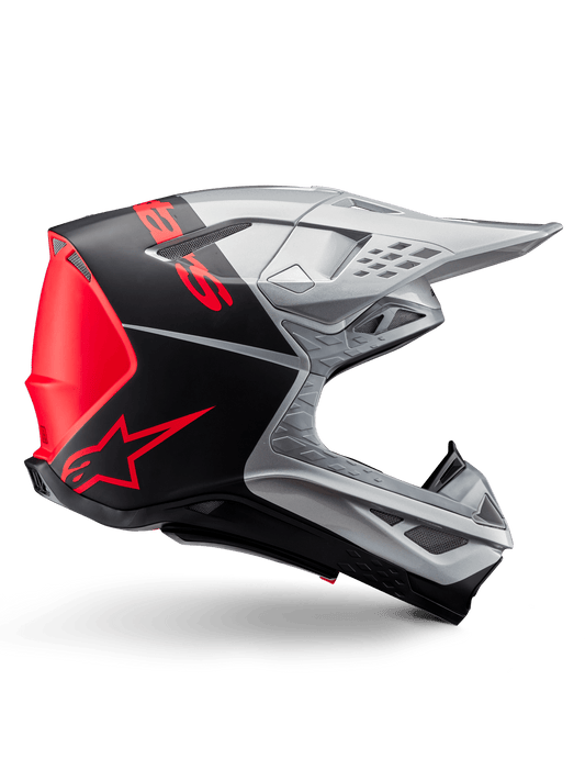 Alpinestars Supertech M10 Flood ECE 22.06 Helm – Zilver zwart oranje fluo m g