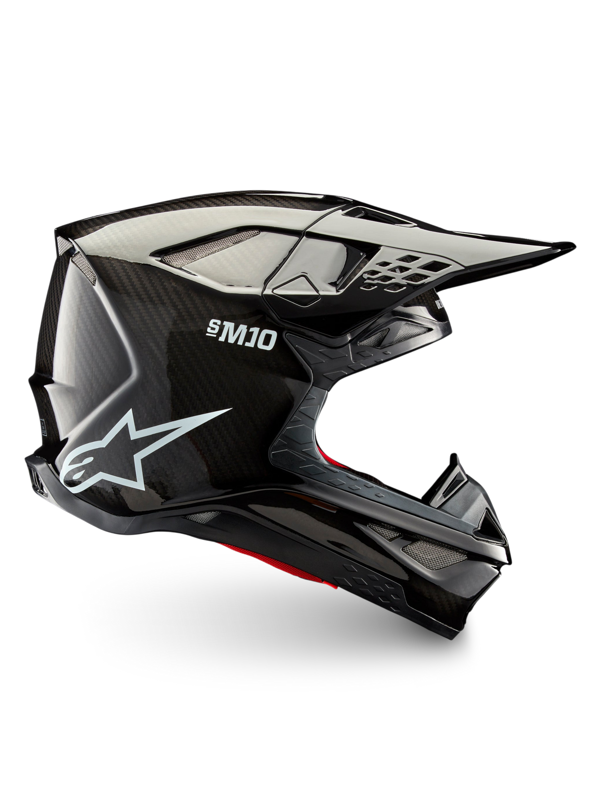 Alpinestars Supertech M10 Solid Helm ECE 22.06 – Zwart glanzend koolstof