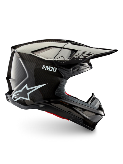 Alpinestars Supertech M10 Solid Helm ECE 22.06 – Zwart glanzend koolstof