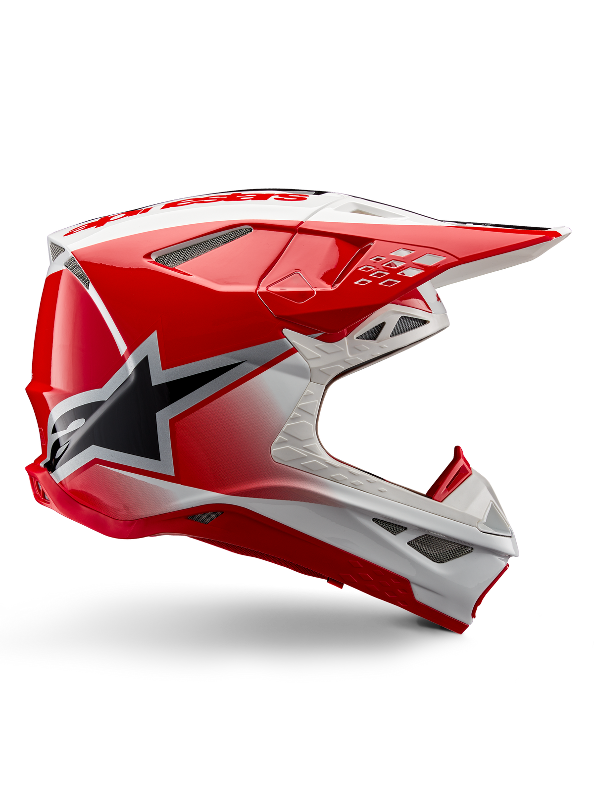 Alpinestars Supertech M10 Unite Helm ECE 22.06 – Rood wit glanzend