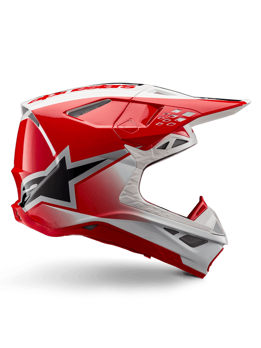 Alpinestars Supertech M10 Unite Helm ECE 22.06 – Rood wit glanzend