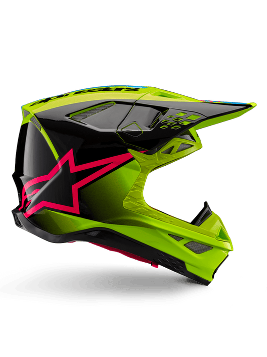 Alpinestars Supertech M10 Unite Helm ECE 22.06 – Geel fluo zwart diva roze gl