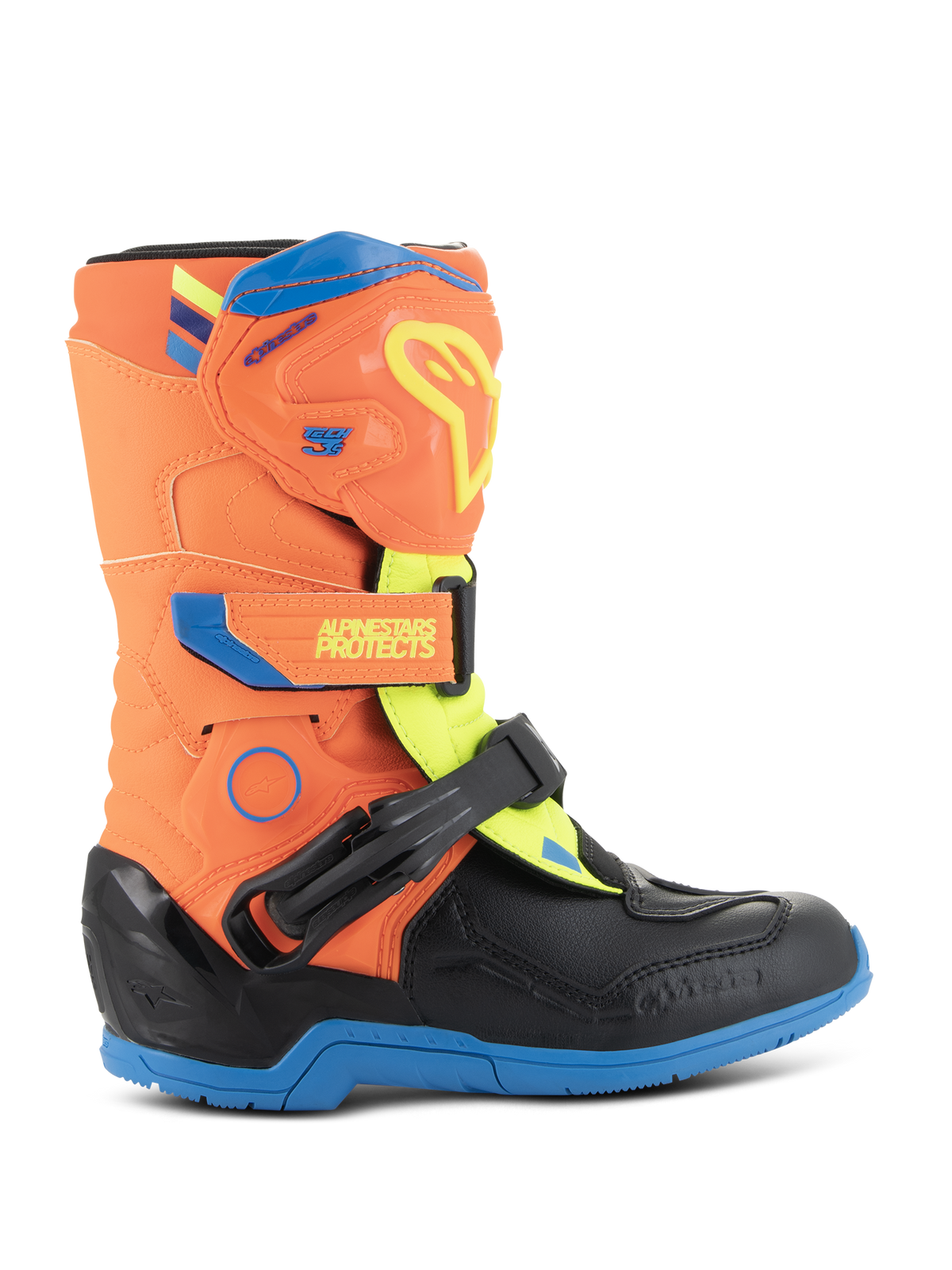 Alpinestars Kinder Tech 3S Laarzen – Oranje fluo email blauw geel fluo