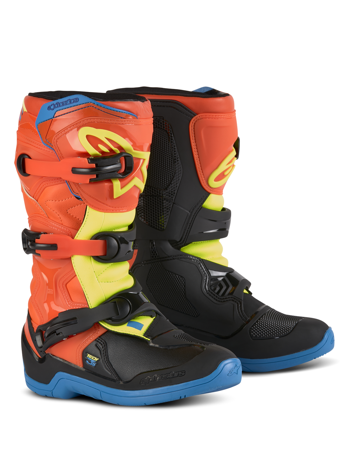 Alpinestars Jeugd Tech 3S Laarzen – Oranje fluo email blauw geel fluo