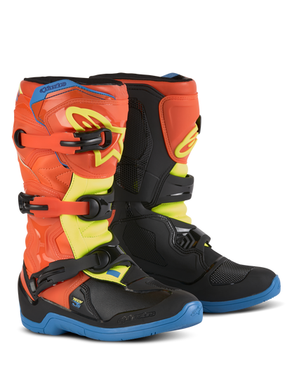 Alpinestars Jeugd Tech 3S Laarzen – Oranje fluo email blauw geel fluo