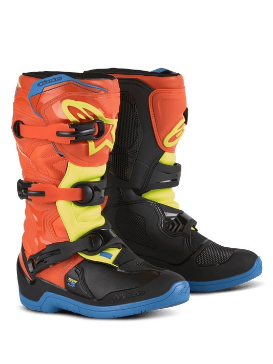 Alpinestars Jeugd Tech 3S Laarzen – Oranje fluo email blauw geel fluo