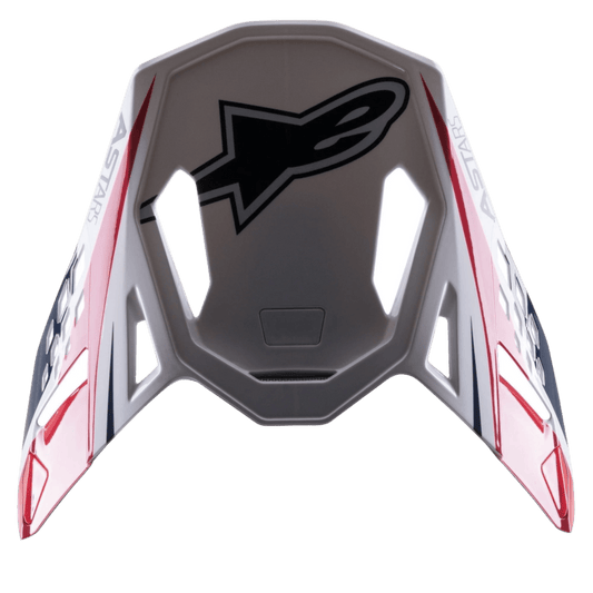 Alpinestars Supertech M10 Carbon Meta2 Vizier – Wit rood blauw glanzend