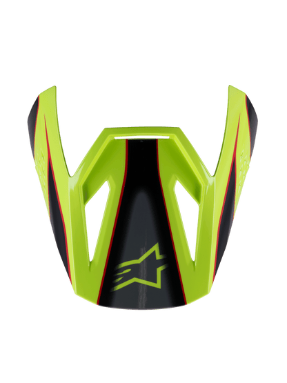 Alpinestars S-M3 Jeugd Fray Vizier – Rood geel fluo zwart glanzend