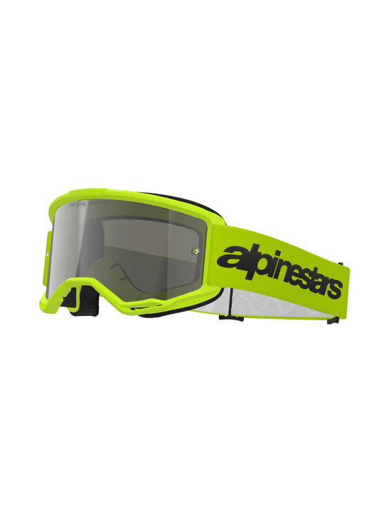 Alpinestars Vision 3 Wordmark Crossbril – Geel fluo spiegel zilver