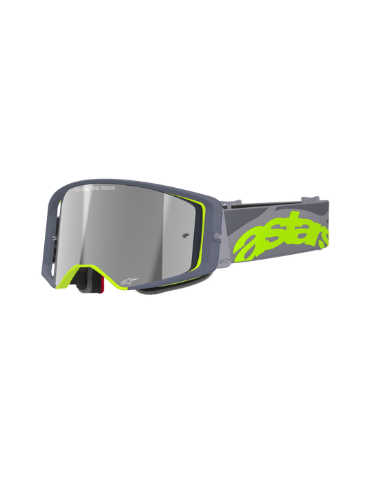 Alpinestars Supertech Stream Crossbril – Grijs geel fluo spiegel zilver