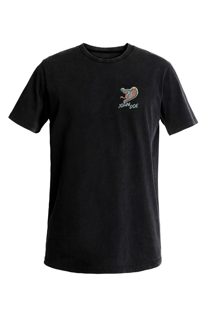 JOHN DOE Snake II T-shirt zwart – maat S