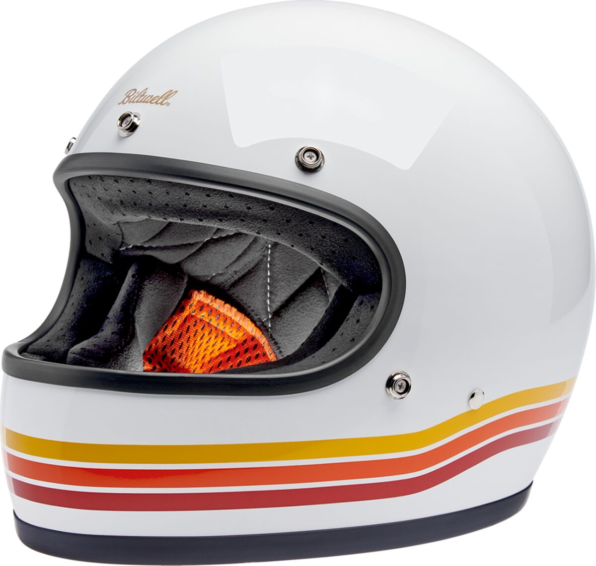 BILTWELL Gringo Sunset Spectrum integraalhelm – glanzend oranje, rood en wit - MxProStoreParts