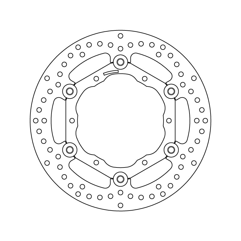 Technische illustratie: Brembo Serie Oro brakedisc floating – 78B40813; uitvoering volgens artikelgegevens