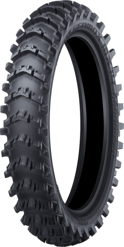 Fabrikantillustratie bandenserie; één band volgens vermelde maat: Dunlop Geomax MX14 100/90-19 57M TT Re