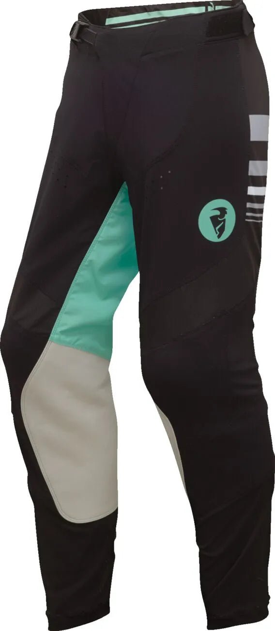 THOR Prime Blaze dames crossbroek – Zwart/Lichtgrijs/Groen