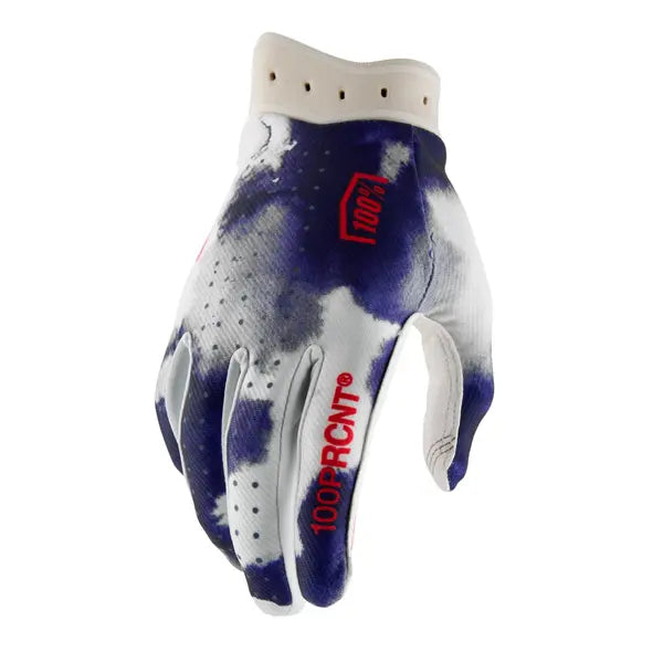 100% iTrack crosshandschoenen wit/blauw
