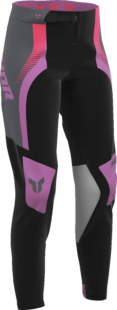 THOR Sportmode Velocity dames crossbroek – Zwart/Donkergrijs/Roze/Paars