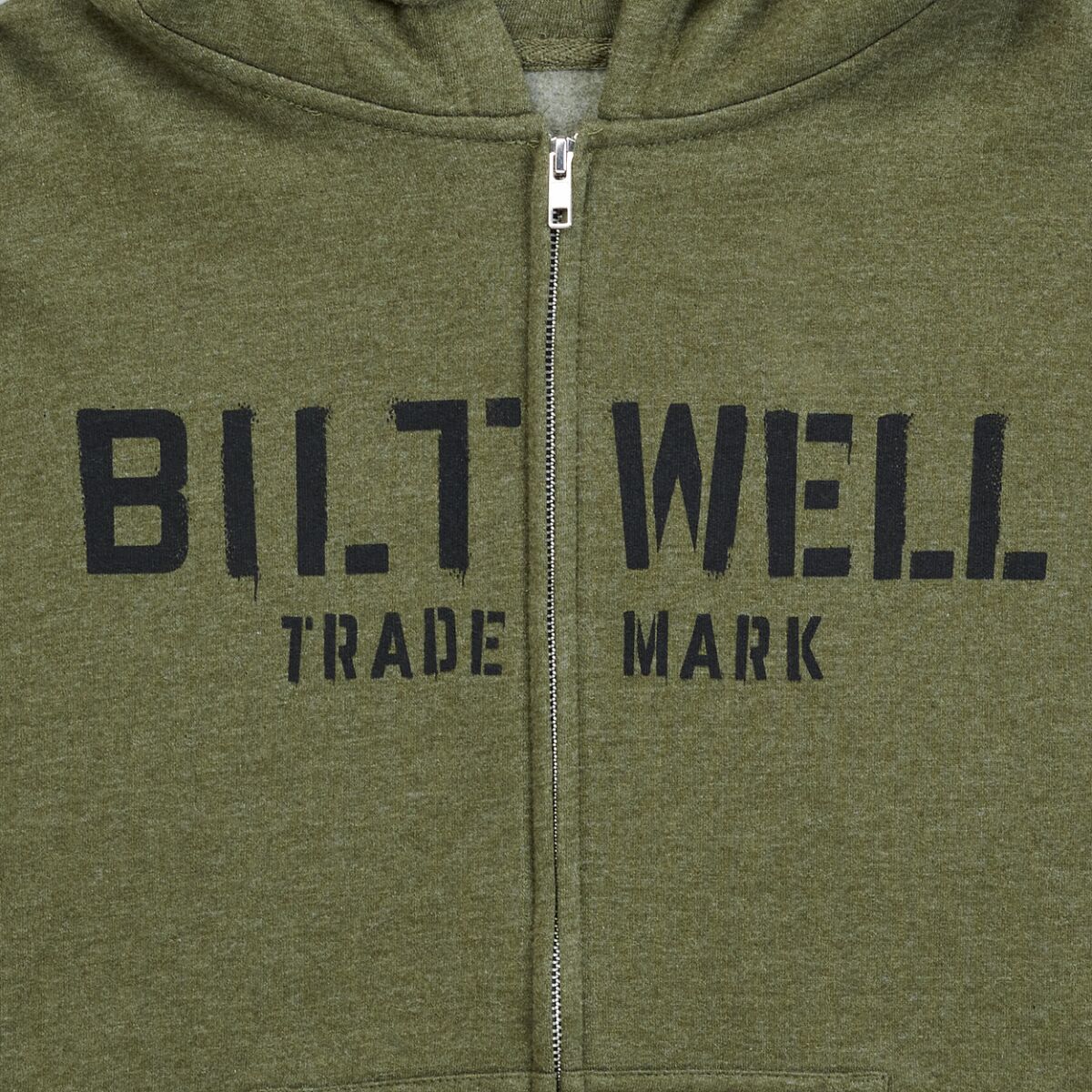 BILTWELL Stencil Zip herenvest met capuchon, olijfgroen, maat S