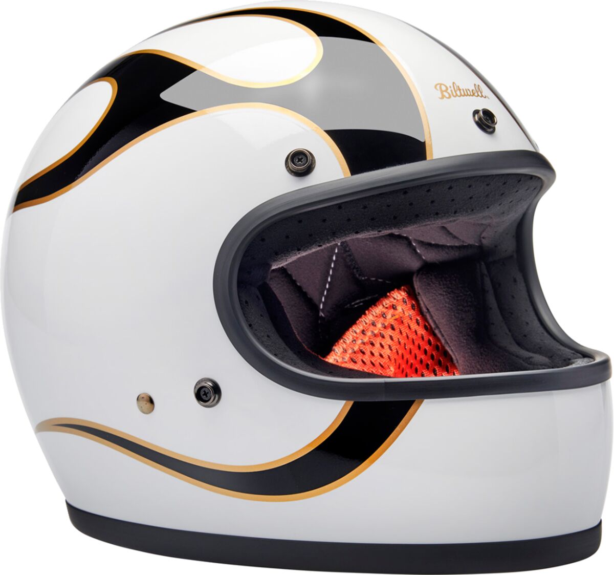HELMET GRINGO GLOSS WHITE/BLAC HELMET GRINGO W/B FLAM LG