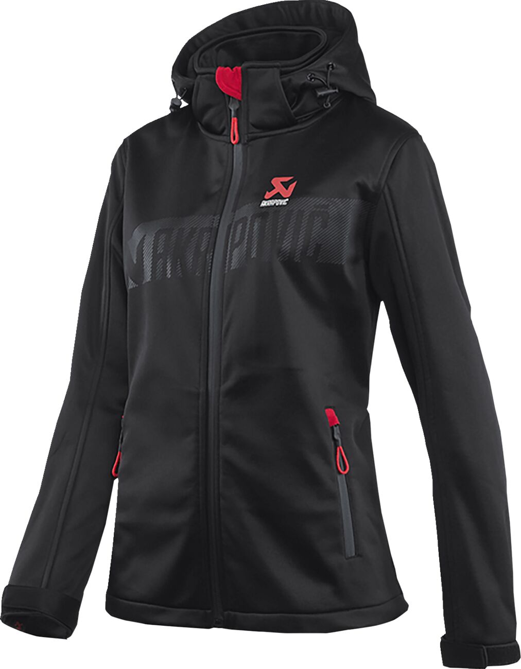 AKRAPOVIC Corpo softshelljas voor dames, zwart/rood, maat S