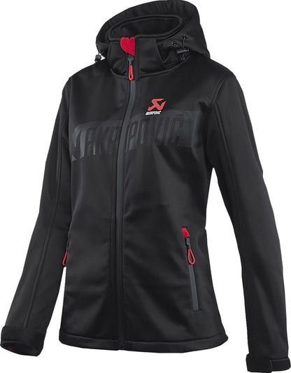 AKRAPOVIC Corpo softshelljas voor dames, zwart/rood, maat S