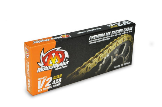 Motomaster Ketting V2-428G 130 Schakels Goud - MxProStoreParts