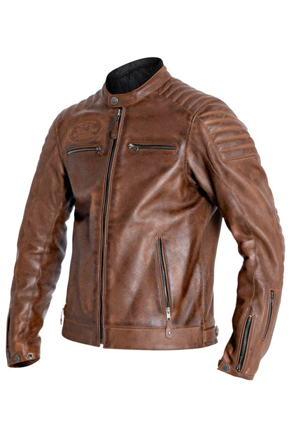 JOHN DOE leren herenjas bruin, maat S
