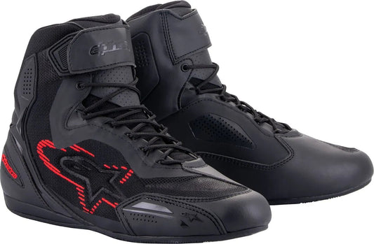 Alpinestars Faster-3 Rideknit motorschoenen zwart/rood/donkergrijs