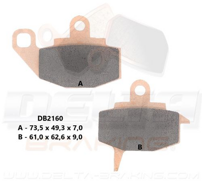 Delta Braking Sintered Voor remblokken DB2160 type D