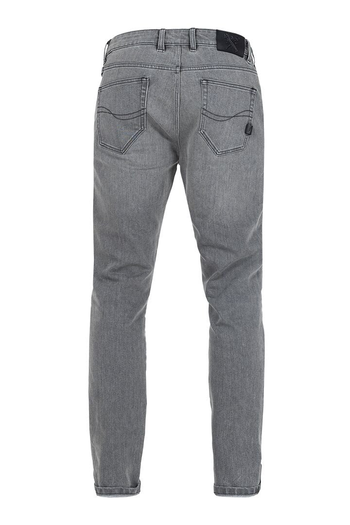 JOHN DOE Pioneer Mono motorbroek voor heren – lichtgrijs, maat 32/32