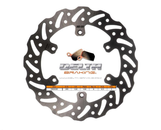 Delta Braking voor remschijf Type G ( 245mm ) Yamaha WR 125 92-00 &amp; WR 250 90-00 &amp; YZ 125/250 92-00 &amp; WR 400F 98-00 &amp; YZ 400F 98-99 &amp; YZ 426F 00