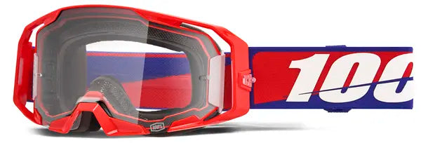100% ARmatic crossbril mat rood/donkerblauw/wit – heldere lens