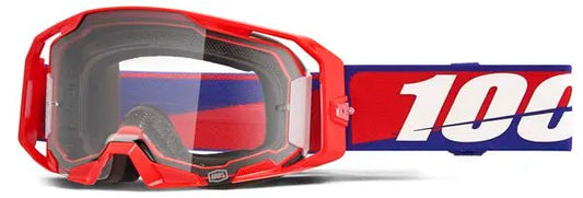 100% ARmatic crossbril mat rood/donkerblauw/wit – heldere lens