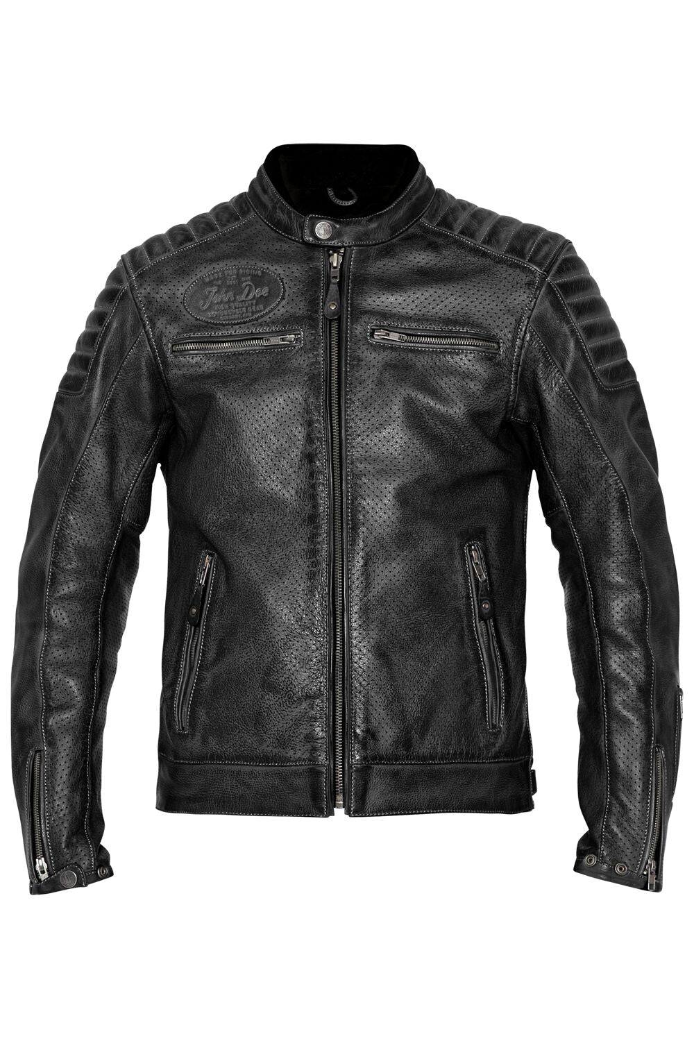 JOHN DOE Storm leren herenjas zwart 2XL