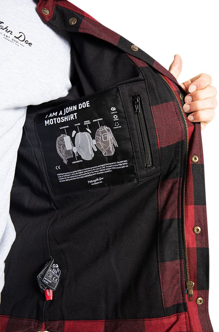 JOHN DOE Motoshirt herenjas rood, maat M - MxProStoreParts