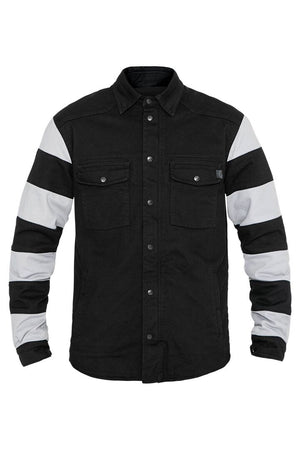 JOHN DOE Motoshirt herenjas zwart/wit 5XL