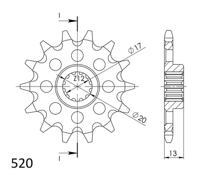 Supersprox voortandwiel 13 tanden – CST-125:13.1 - MxProStoreParts