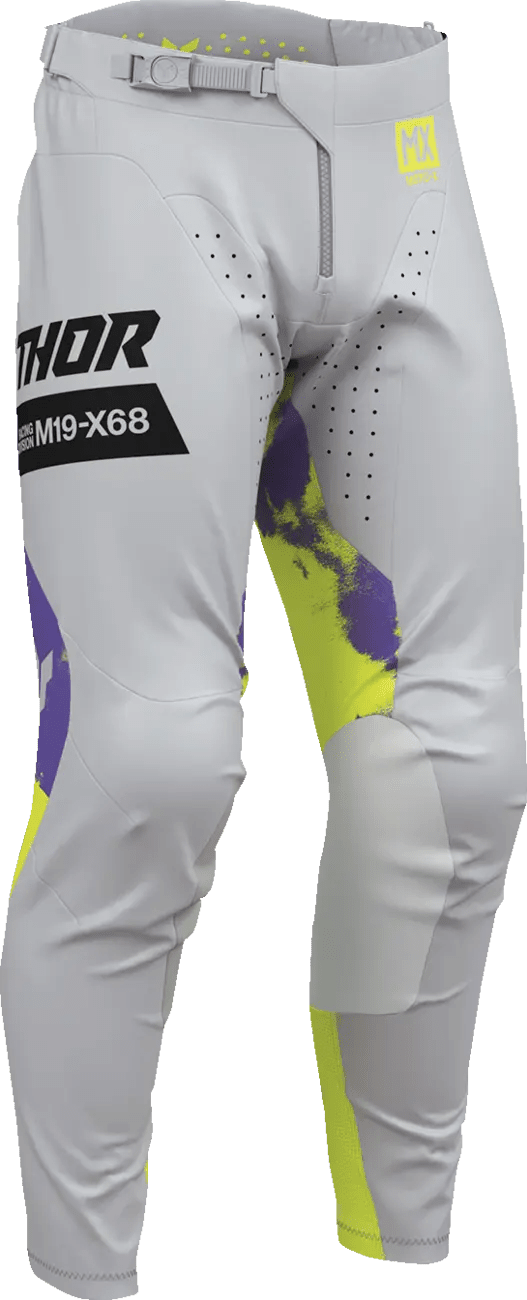 THOR Launchmode Bleach crossbroek – Zwart/Grijs/Paars/Acidgeel