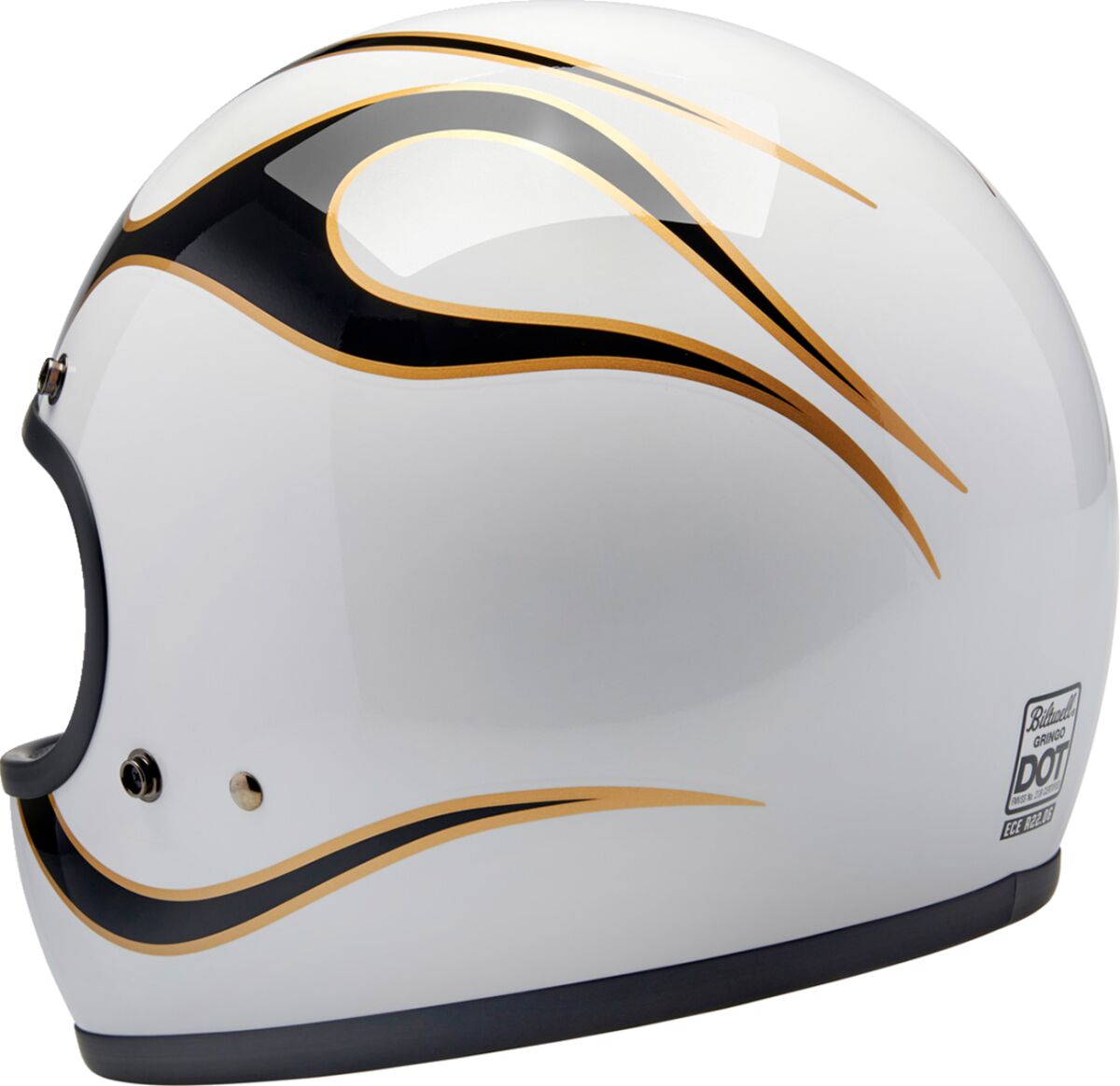 HELMET GRINGO GLOSS WHITE/BLAC HELMET GRINGO W/B FLAM LG
