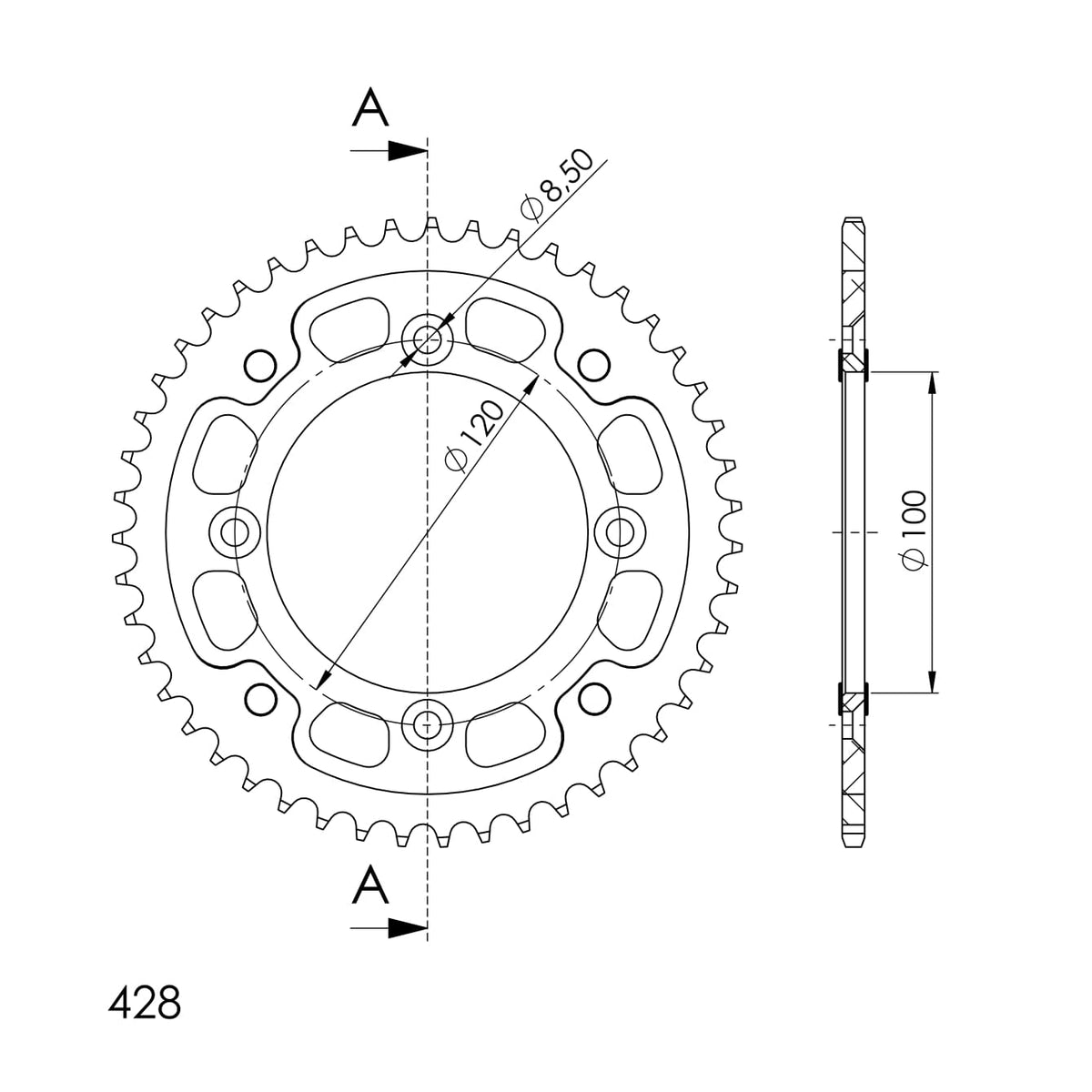 Supersprox Stealth Rear sprocket SU RM80/85 YA YZ80/85 Gold 47