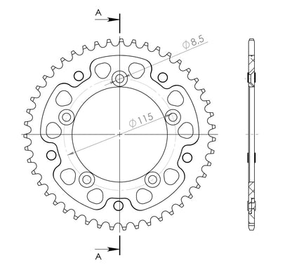 Supersprox Stealth Rear sprocket KTM SX65 46