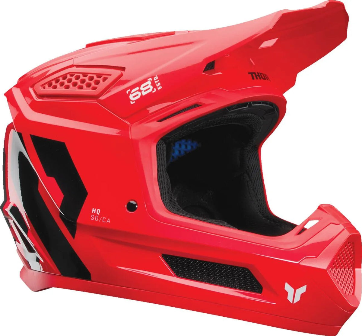 THOR Fleet Forge crosshelm – Zwart/Rood glanzend