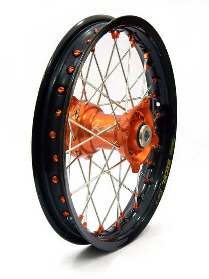 Elite Achterwiel compleet Zwarte Excel Signature velg + Kite Oranje naaf 1.60x14 KTM SX 85 kleine wielen 2021-2024 & Husqvarna TC 85 2021-2024