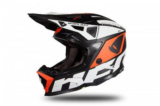 UFO Motocrosshelm Echus Wit Zwart Oranje - MxProStoreParts