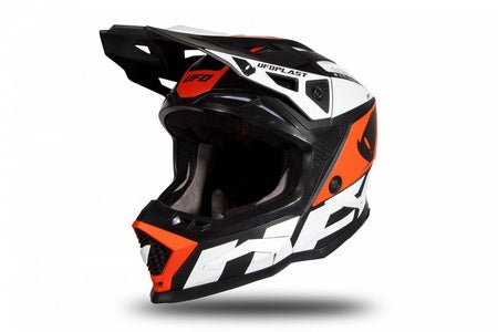 UFO Motocrosshelm Echus Weiß Schwarz Orange - MxProStoreParts