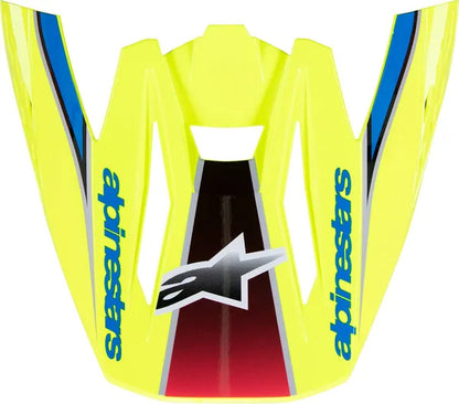 Alpinestars S-M5 Sail helmklep – Geel fluo Blauw Zilver glanzend