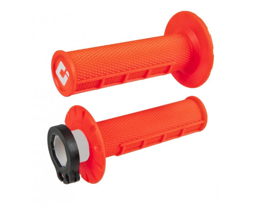 ODI Half-Waffle MX Lock-On Grip Set FLO-Orange - MxProStoreParts