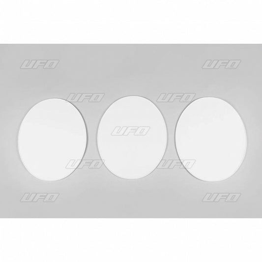 UFO Vintage ovale nummerplaten vanaf 1970 – wit – 3 stuks